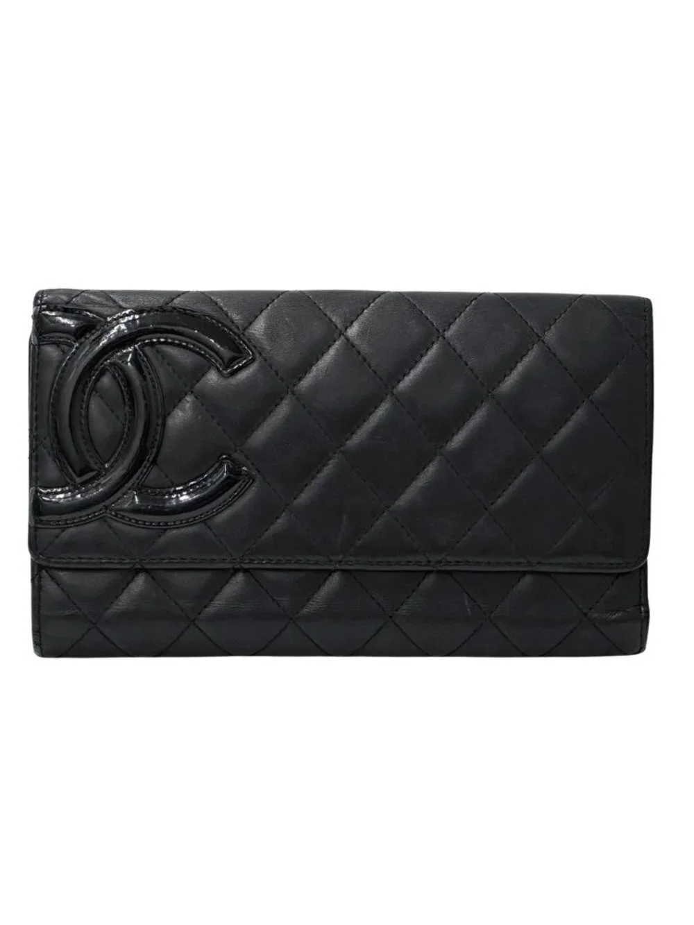 Chanel Wallet Black Pink Silver CC Logo